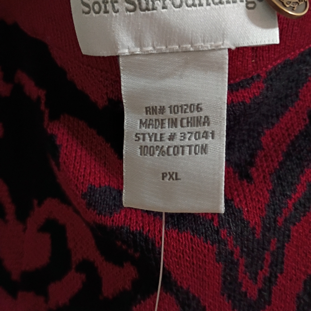 NWT.Soft Surroundings Red and Black Sweter Midi Skirt. - Picture 6 of 7